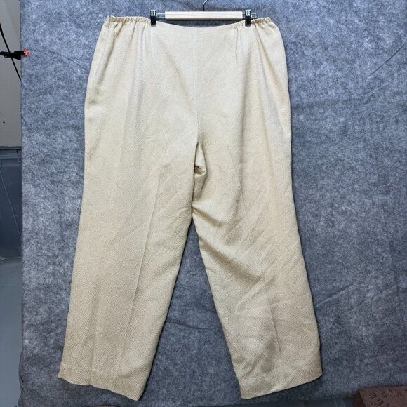 Talbots Dress Pants Womens Plus 24W Gold Side Zip Straight Silk Wool High Rise - Picture 2 of 12